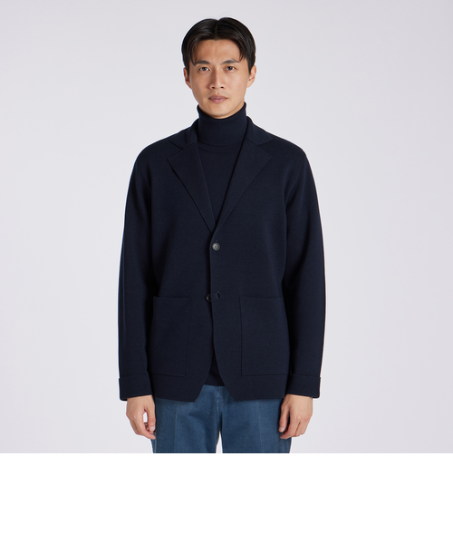 EFMW MILANO RIB KNIT JACKET [エクストラファインメリノ ニット
