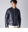 PADDED LEATHER BIKER 　JACKET