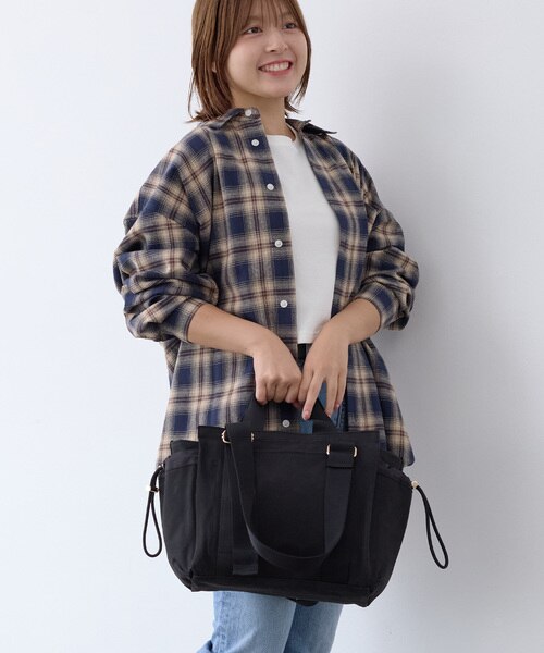 テープハンドル 2way トート バッグ ショルダーバッグ付き