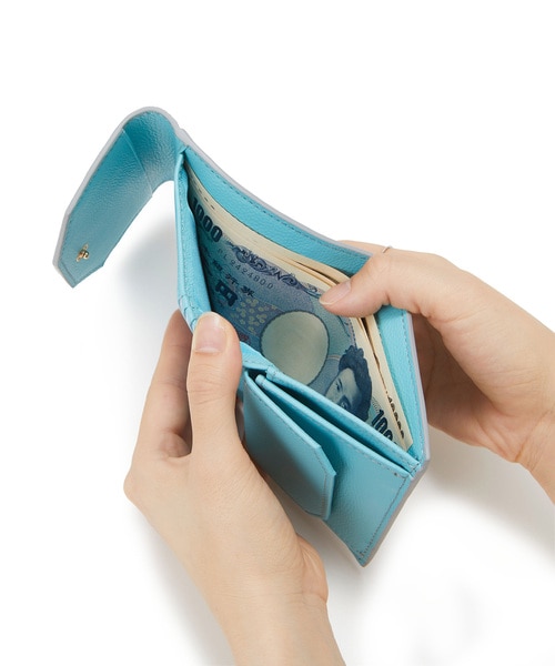 TOPKAPI COULEUR】エンボスレザー バイカラー 二つ折り 財布