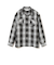 ポリエステル チェック オープンカラー シャツ