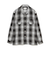 ポリエステル チェック オープンカラー シャツ