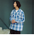 ポリエステル チェック オープンカラー シャツ