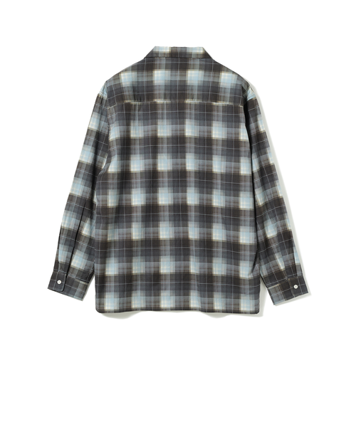 プリント オンブレチェック オープンカラーシャツ｜ビーミングライフ