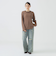 Healthknit / Multi Border Waffle Hem Round Crewneck L/S