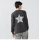 ハート スター バックプリント ロング スリーブ Tシャツ