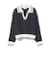 ライン衿 ケーブル ニット