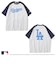 【大人向けサイズあり】【MLB】チームロゴプリントラグランスリーブ半袖Tシャツ