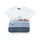 海と電車切替半袖Tシャツ