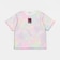 チュールプリントレイヤード半袖Tシャツ