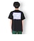 【大人向けサイズあり】天竺・ドロップショルダーバックプリントポップロゴ半袖Tシャツ