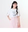 【Cuugal掲載】【接触冷感】袖レースアップリボンチェリーTシャツ