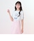 【Cuugal掲載】【接触冷感】袖レースアップリボンチェリーTシャツ
