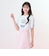 【Cuugal掲載】【接触冷感】袖レースアップリボンチェリーTシャツ