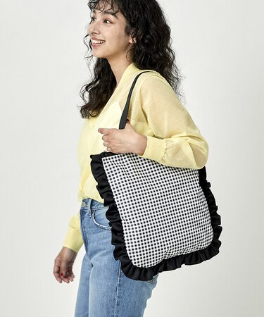 RUFFLE TOTE ギンガムチェックノワールラッフル ｜レスポートサックの 