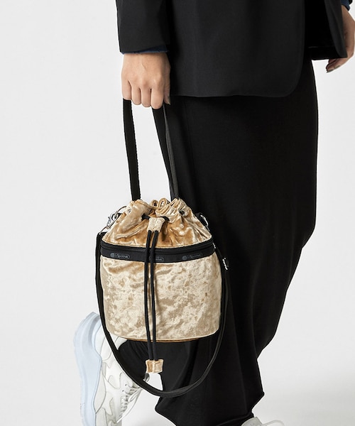 DRAWSTRING BUCKET BAG ベロアゴールド｜レスポートサックの