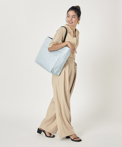 LARGE 2 WAY TOTE ネイビープティドット/ブルー