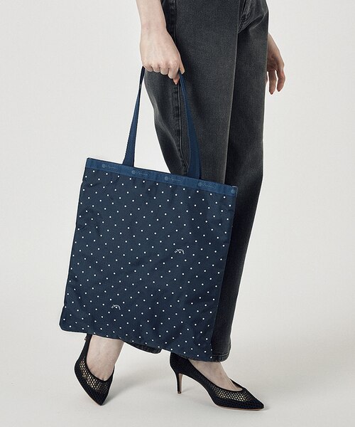 LARGE EMERALD TOTE ネイビープティドット｜レスポートサックの