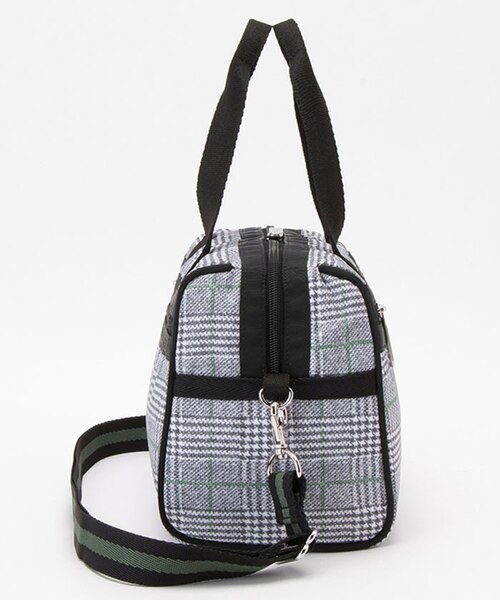 EVERYDAY SM SATCHEL グレー/グリーンチェック