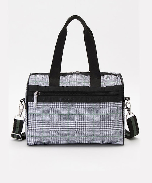 EVERYDAY SM SATCHEL グレー/グリーンチェック