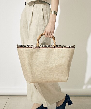 LG BAMBOO RAFFIA TOTE ラフィアナチュラル｜レスポートサックの