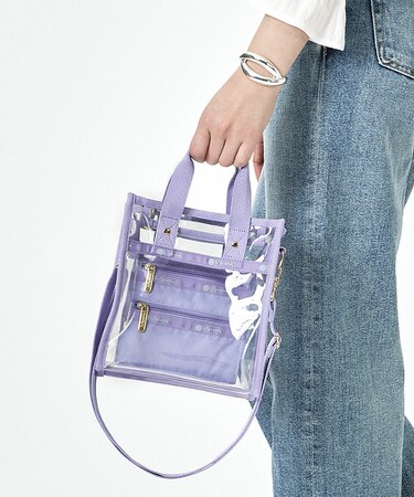 CLEAR MINI N/S TOTE クリア/パープル｜レスポートサックの 