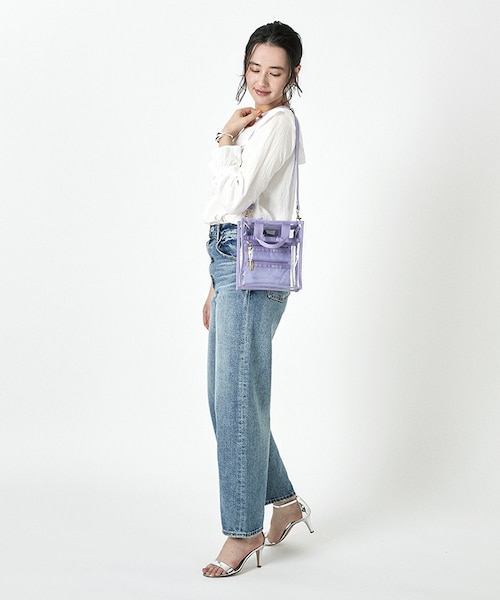CLEAR MINI N/S TOTE クリア/パープル｜レスポートサックの