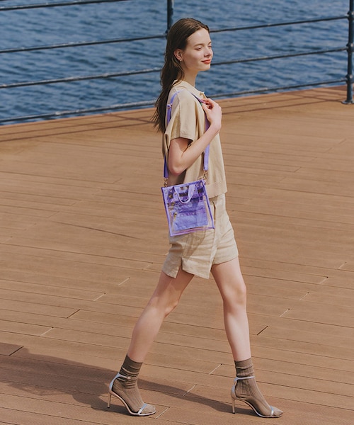 レスポートサック/CLEAR MINI N/S TOTE/新品・未使用♡ CLEAR MINI N/S TOTE クリア/パープル｜レスポートサックの