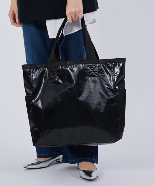 LG REVERSIBLE TOTE 2ウェイブラックシャイン/メレンゲ