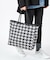 LARGE 2 WAY TOTE 2ウェイブラック/ベージュハウンズトゥース