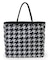 LARGE 2 WAY TOTE 2ウェイブラック/ベージュハウンズトゥース