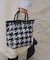 MEDIUM 2 WAY TOTE 2ウェイブラック/ベージュハウンズトゥース