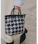 MEDIUM 2 WAY TOTE 2ウェイブラック/ベージュハウンズトゥース