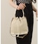 MED DRAWSTRING BAG エクリュムーンラフィア