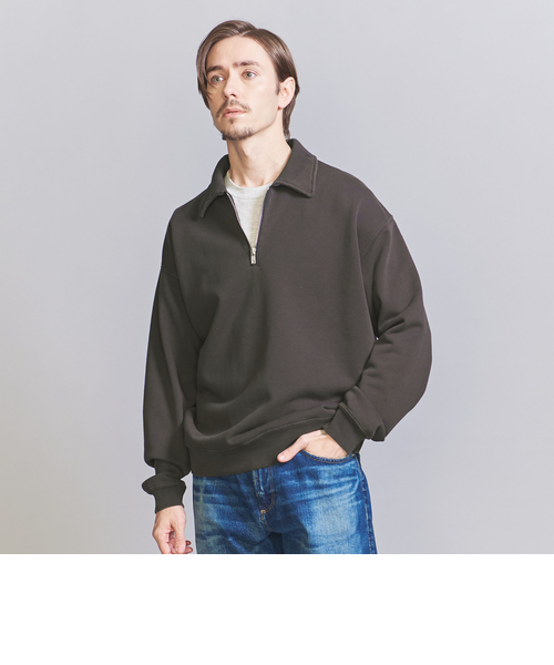 STONE  00aw ハーフボタンスウェット レッド パウダーウォッシュ ハーフ ジップ スウェット｜ユナイテッド