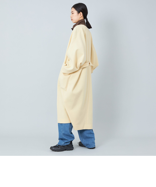 MUSE VASINO オーバーコート　ノーカラー　ガウンコート 羽織り CITEN＞ノーカラー ガウンコート
