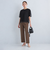 ［size SHORT/TALLあり] コットン リネン セミフレア スリット パンツ