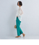 ［size SHORT/TALLあり] コットン リネン セミフレア スリット パンツ