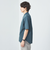 コットンシルクボイル ジャストルーズ バンドカラー シャツ