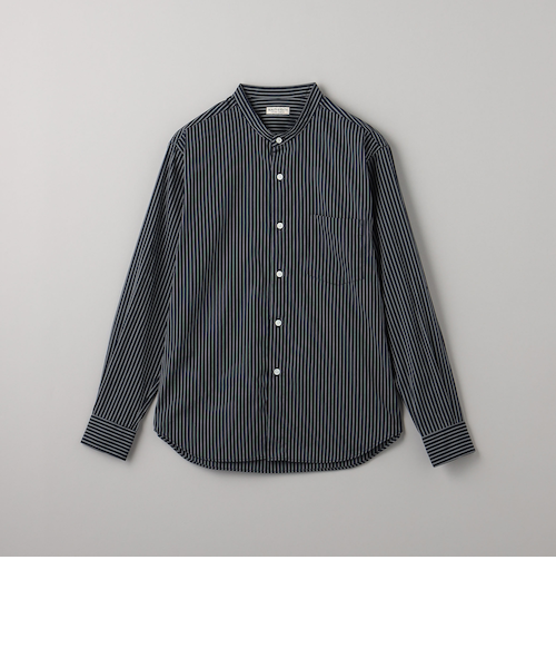 UNITED ARROWS バンドカラー　ストライプ　ロング　シャツ 70/2 ブロード ストライプ バンドカラー リラックスレギュラー