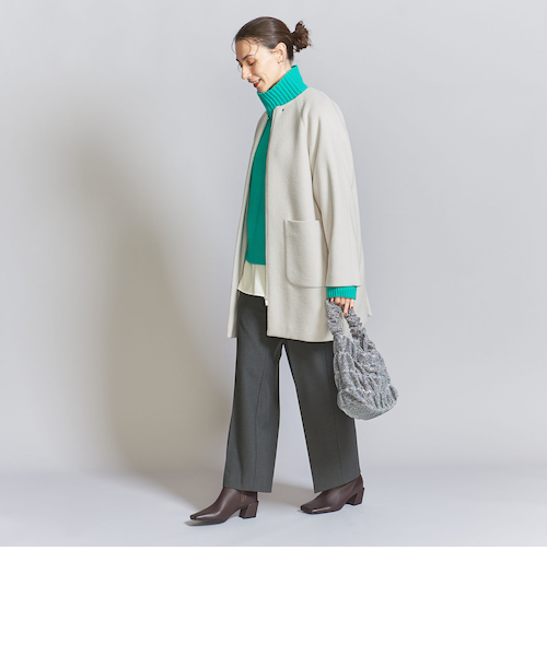 ウールブレンド ノーカラーミドルコート｜ユナイテッドアローズ