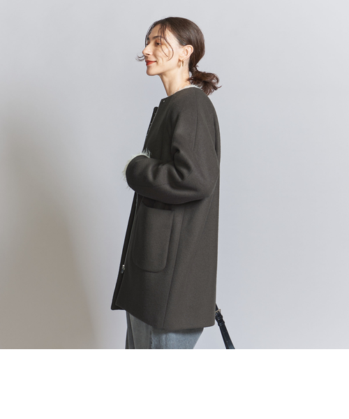 ウールブレンド ノーカラーミドルコート ウールブレンド ノーカラーミドルコート｜ユナイテッドアローズ