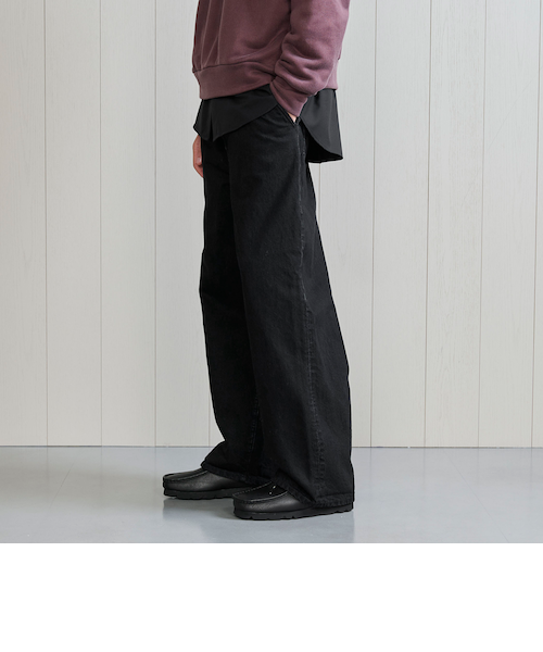 ＜H＞デニム 1プリーツ バギーパンツ M BLACK H＞ブラックデニム 1プリーツ バギーパンツ｜ユナイテッドアローズ