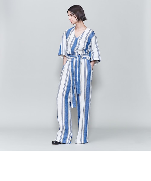 6 roku UNITED ARROWS ストライプ チュニック AURALEE 6(ROKU)＞ストライプ カシュクール チュニック｜ユナイテッドアローズ