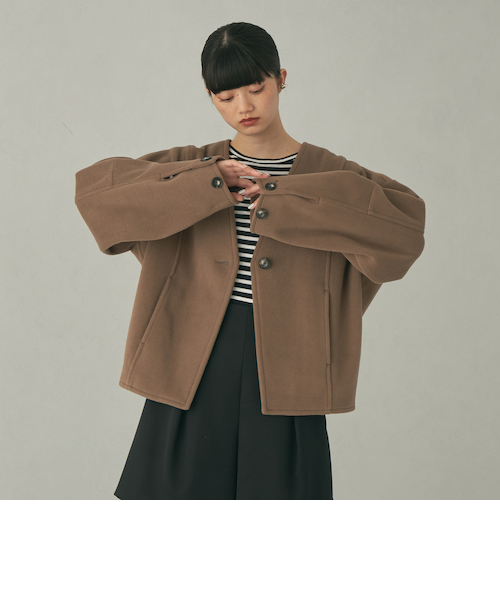 EMMEL REFINES スタンド ショートコート(ネイビー) EMMEL REFINES スタンド ショートコート(ネイビー) EMMEL