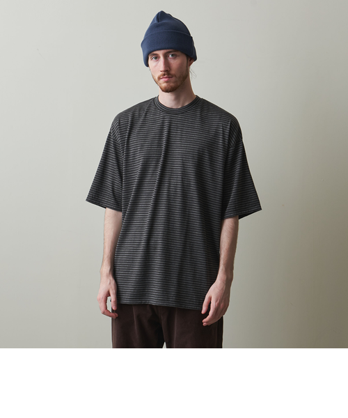 Steven Alan＞ ウール ボーダー ショートスリーブ Tシャツ -LOOSE