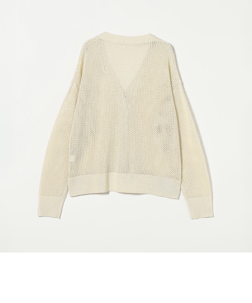 新品未使用　hue day to evening メッシュ　パールカーディガン ヒューデイトゥイブニング hue DAY TO EVENINGパールカーディガン