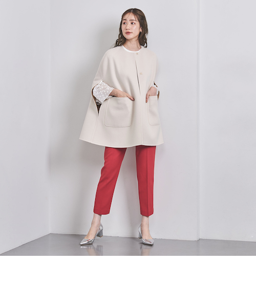 美品　ユナイテッドアローズ　コート　バイカラーリバーケープ　グレー　38 UNITED ARROWS LTD. OUTLET｜バイカラー リバー ケープ