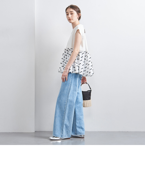 UNITED ARROWS リボン カットジャカード コンビ ブラウス UNITED ARROWS（ユナイテッドアローズ）の「リボン カットジャ