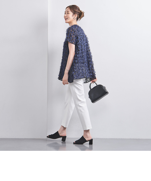 UNITED ARROWS リボンカットジャカード ショートスリーブ ブラウス リボン カットジャカード ショートスリーブ ブラウス